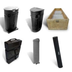Oval display Cases and Crates
